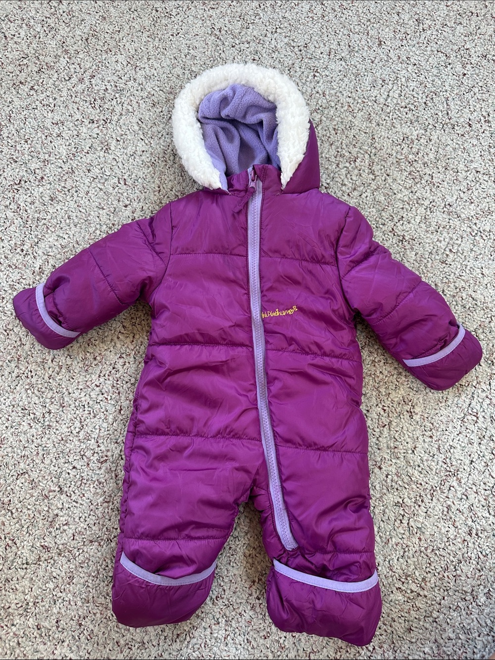 Baby girl 3-6 month snowsuit pink platinum nwot